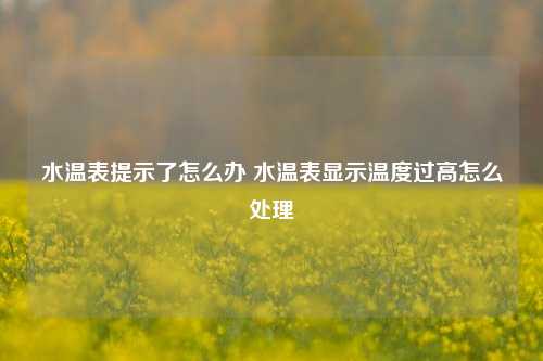 水温表提示了怎么办 水温表显示温度过高怎么处理