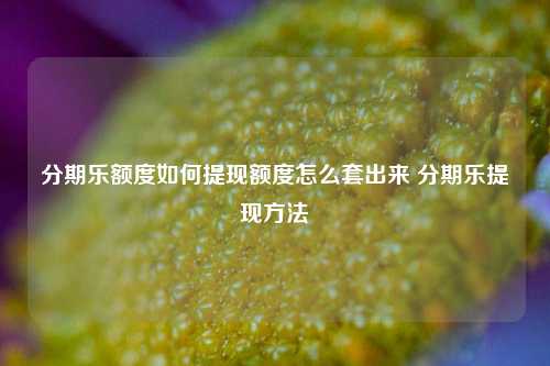 分期乐额度如何提现额度怎么套出来 分期乐提现方法