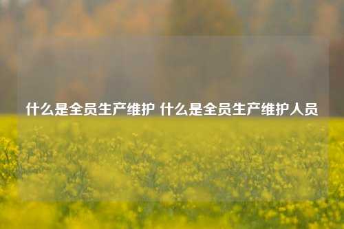 什么是全员生产维护 什么是全员生产维护人员