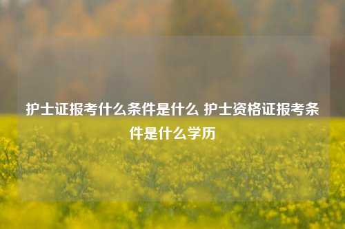 护士证报考什么条件是什么 护士资格证报考条件是什么学历