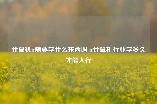 计算机it需要学什么东西吗 it计算机行业学多久才能入行