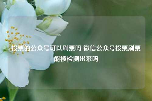 投票的公众号可以刷票吗 微信公众号投票刷票能被检测出来吗