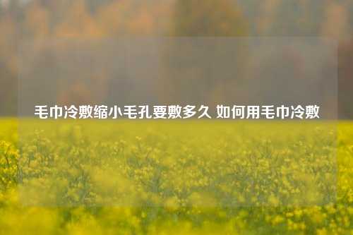 毛巾冷敷缩小毛孔要敷多久 如何用毛巾冷敷