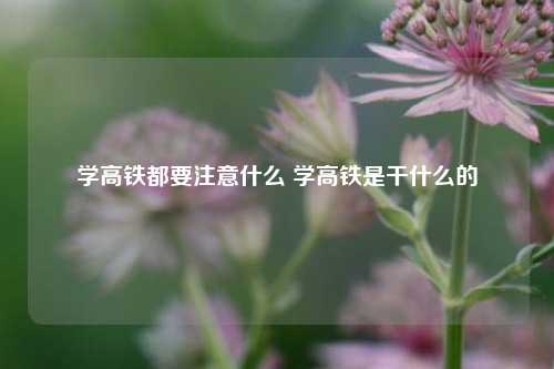 学高铁都要注意什么 学高铁是干什么的