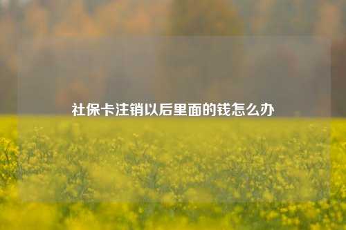 社保卡注销以后里面的钱怎么办