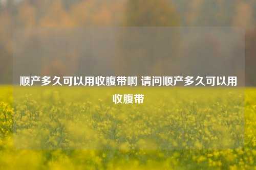 顺产多久可以用收腹带啊 请问顺产多久可以用收腹带