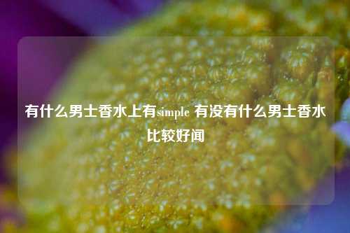 有什么男士香水上有simple 有没有什么男士香水比较好闻