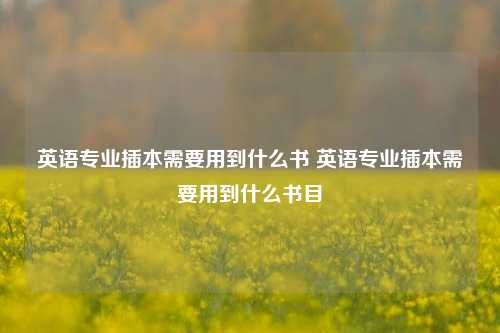 英语专业插本需要用到什么书 英语专业插本需要用到什么书目