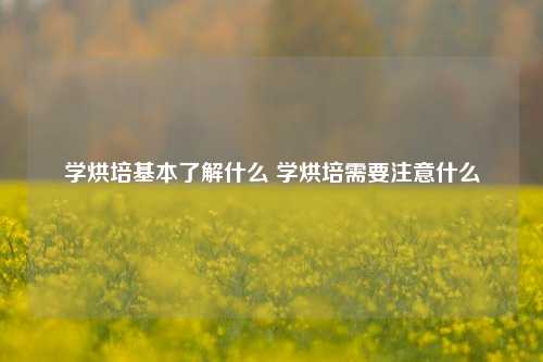 学烘培基本了解什么 学烘培需要注意什么