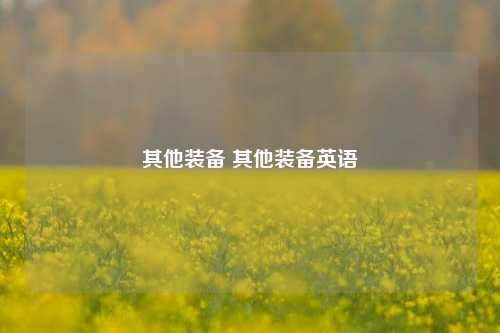 其他装备 其他装备英语