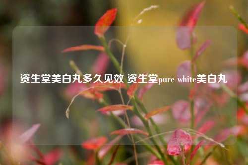 资生堂美白丸多久见效 资生堂pure white美白丸