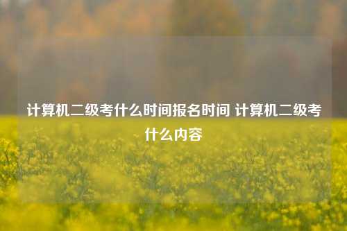 计算机二级考什么时间报名时间 计算机二级考什么内容