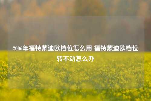 2006年福特蒙迪欧档位怎么用 福特蒙迪欧档位转不动怎么办