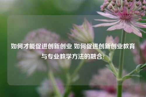 如何才能促进创新创业 如何促进创新创业教育与专业教学方法的融合?