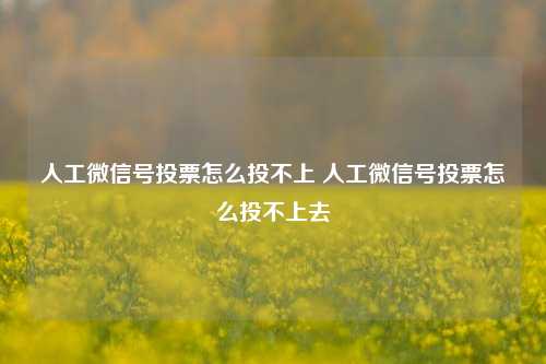 人工微信号投票怎么投不上 人工微信号投票怎么投不上去