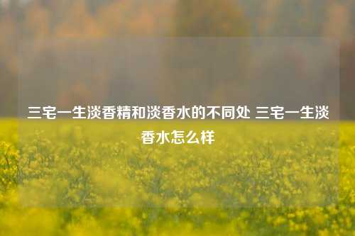 三宅一生淡香精和淡香水的不同处 三宅一生淡香水怎么样