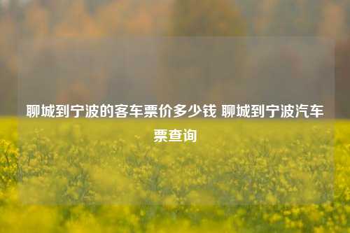 聊城到宁波的客车票价多少钱 聊城到宁波汽车票查询