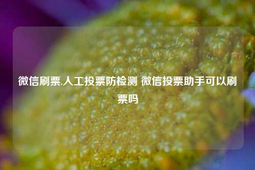 微信刷票.人工投票防检测 微信投票助手可以刷票吗