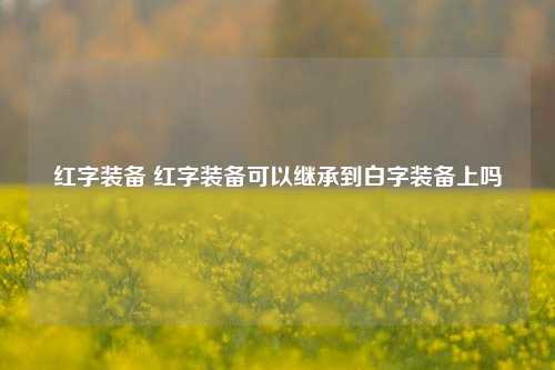 红字装备 红字装备可以继承到白字装备上吗