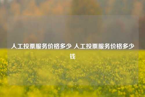 人工投票服务价格多少 人工投票服务价格多少钱