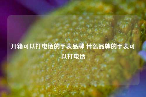 开箱可以打电话的手表品牌 什么品牌的手表可以打电话