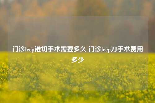 门诊leep锥切手术需要多久 门诊leep刀手术费用多少