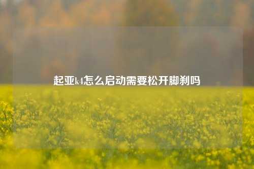 起亚k4怎么启动需要松开脚刹吗