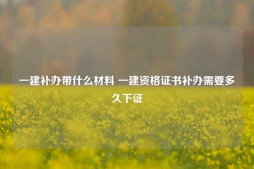 一建补办带什么材料 一建资格证书补办需要多久下证