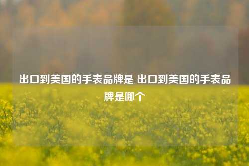 出口到美国的手表品牌是 出口到美国的手表品牌是哪个