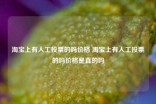 淘宝上有人工投票的吗价格 淘宝上有人工投票的吗价格是真的吗