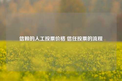 信赖的人工投票价格 信任投票的流程