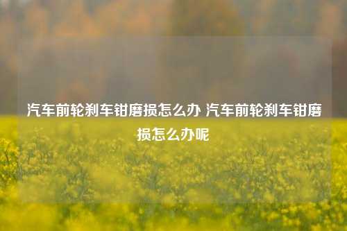 汽车前轮刹车钳磨损怎么办 汽车前轮刹车钳磨损怎么办呢