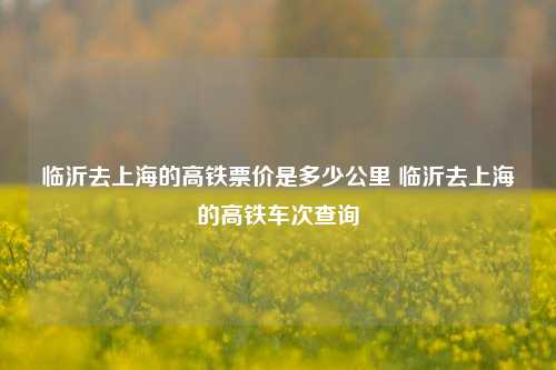 临沂去上海的高铁票价是多少公里 临沂去上海的高铁车次查询