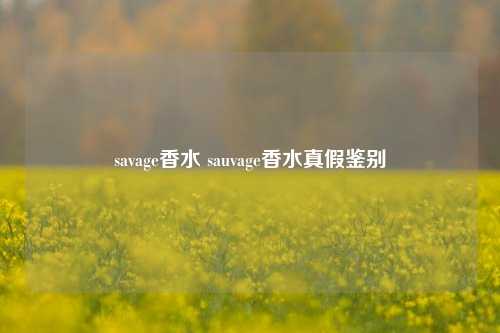 savage香水 sauvage香水真假鉴别