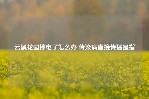 云溪花园停电了怎么办 传染病直接传播是指