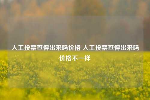 人工投票查得出来吗价格 人工投票查得出来吗价格不一样