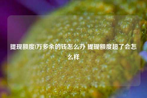 提现额度l万多余的钱怎么办 提现额度超了会怎么样