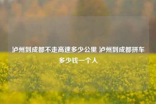 泸州到成都不走高速多少公里 泸州到成都拼车多少钱一个人