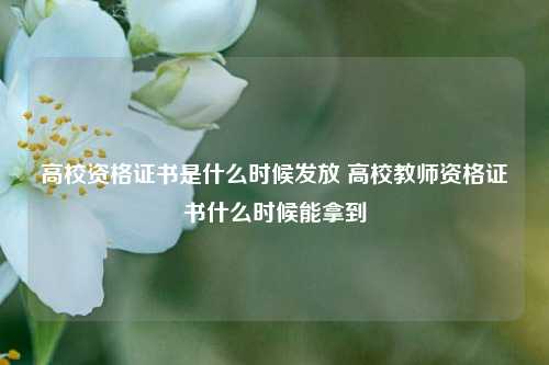 高校资格证书是什么时候发放 高校教师资格证书什么时候能拿到