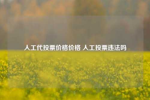 人工代投票价格价格 人工投票违法吗