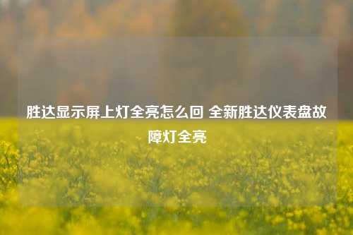 胜达显示屏上灯全亮怎么回 全新胜达仪表盘故障灯全亮