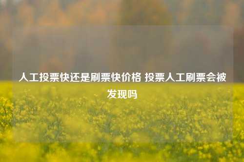 人工投票快还是刷票快价格 投票人工刷票会被发现吗