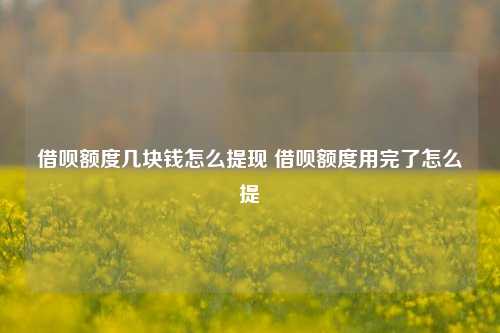 借呗额度几块钱怎么提现 借呗额度用完了怎么提