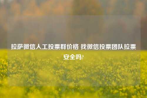 拉萨微信人工投票群价格 找微信投票团队拉票安全吗?