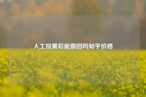 人工投票后能撤回吗知乎价格