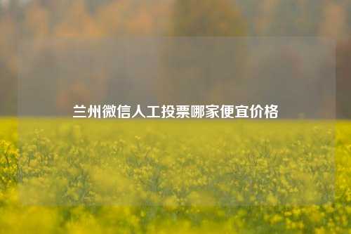 兰州微信人工投票哪家便宜价格