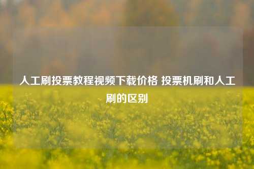 人工刷投票教程视频下载价格 投票机刷和人工刷的区别