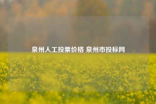 泉州人工投票价格 泉州市投标网