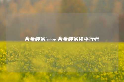 合金装备freeze 合金装备和平行者