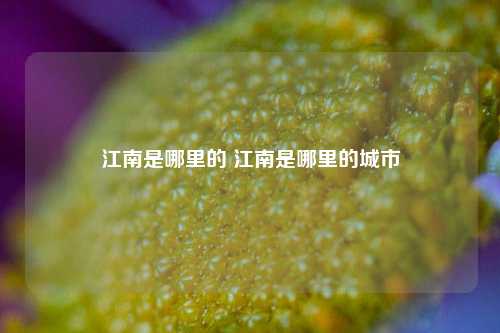 江南是哪里的 江南是哪里的城市